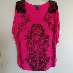 Pink and black Lane Bryant with a touch of lace